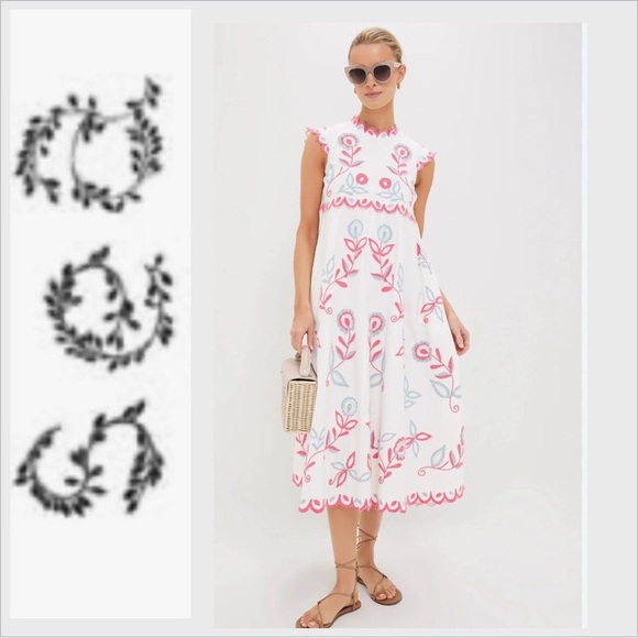 Sea New York Dresses & Skirts - NWT Sea New York EEVI multi embroidered twill short sleeve dress XL